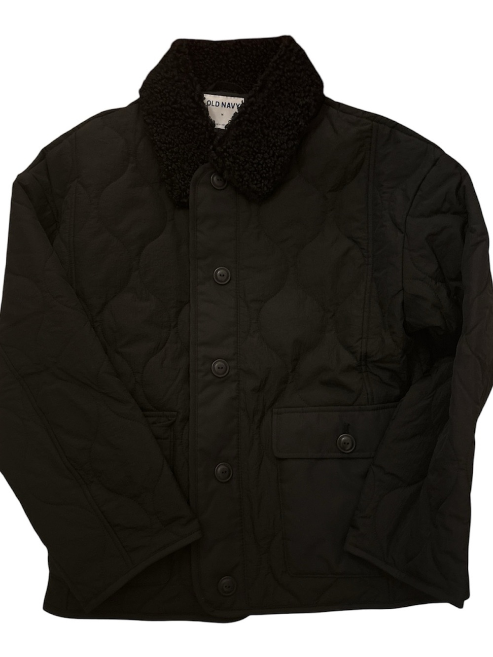 Old Navy Women’s  Quilted Jacket with Sherpa Collar in Black